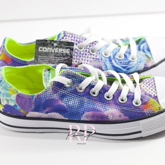 Converse All Star Chuck Taylor OX Digital Floral Sneaker SZ 7 - Picture 2 of 5